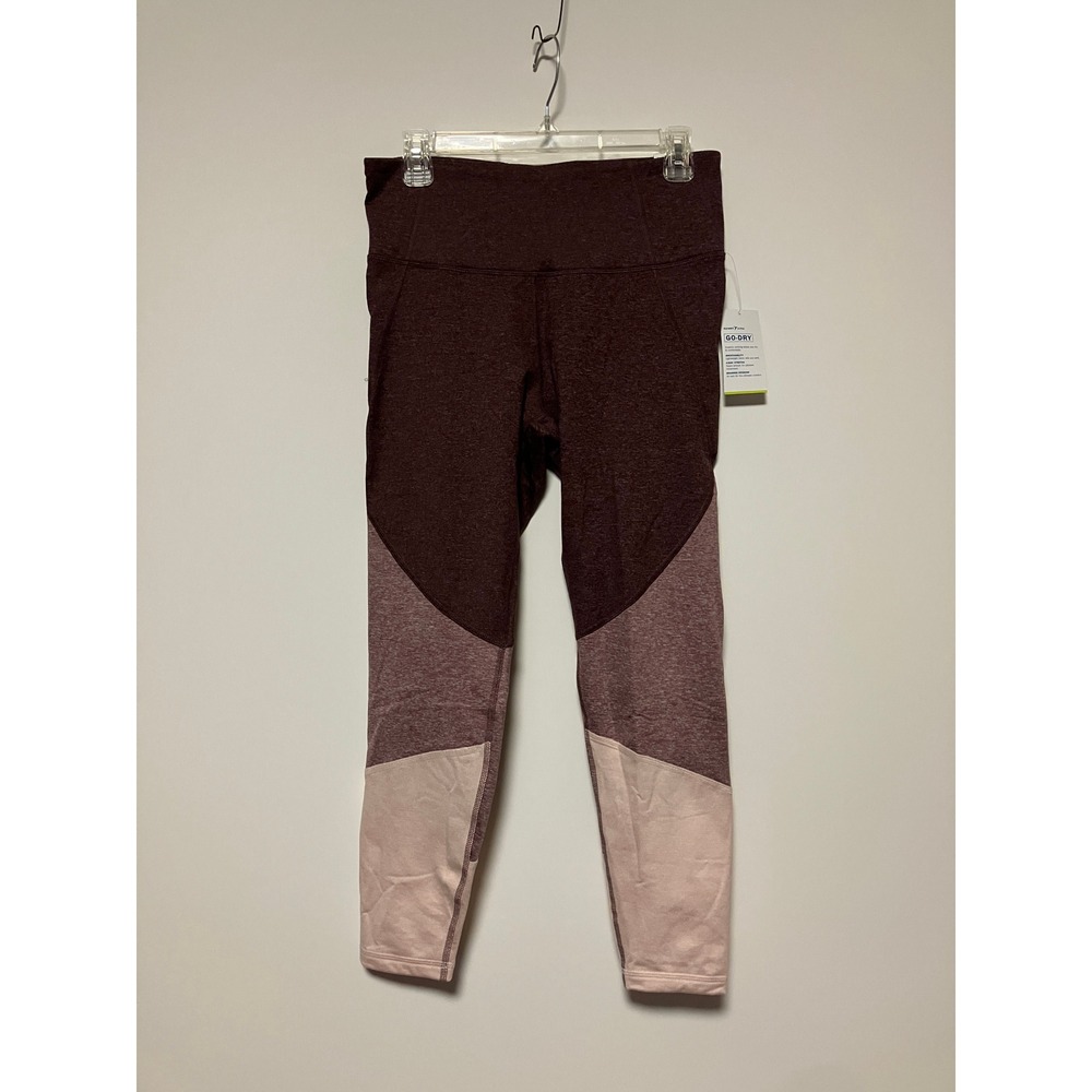 NWT Old Navy Women Elevate Leggings L Colorblock High Rise Go-Dry 7/8 Ankle Flaw